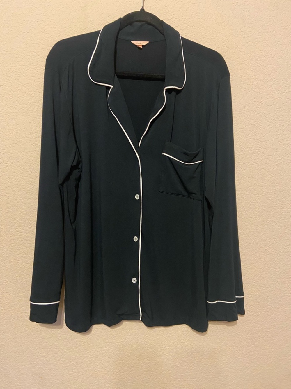 Eberjay Gisele TENCEL Modal Long Sleeve PJ Top Black Sz M pajama soft stretchy